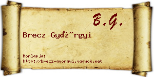 Brecz Györgyi névjegykártya